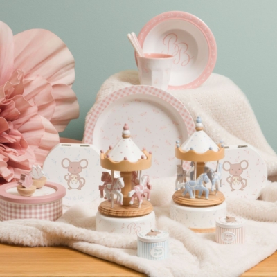 Carrusel musical natural azul - Imagen 2