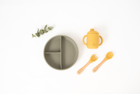 Vajilla 4 Piezas de silicona verde - Imagen 3