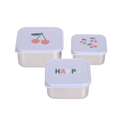 Set de 3 cajitas para alimentos Happy fruits cereza