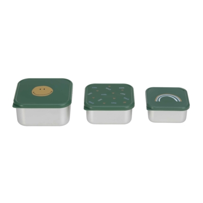 Set de 3 cajitas para alimentos Smile green - Imagen 4