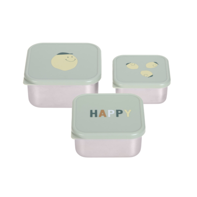 Set de 3 cajitas para alimentos Happy fruits limón