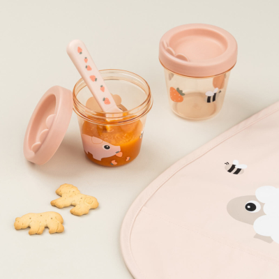 Pack de 2 contenedores porta alimentos Tiny Farm Rosa - Imagen 3