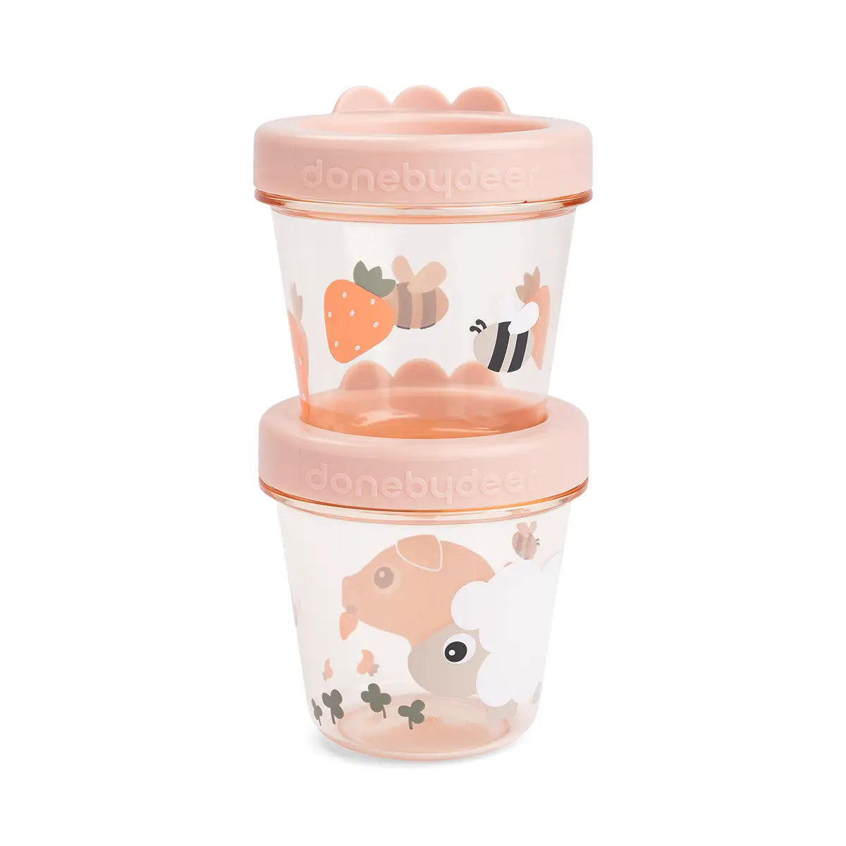 Baby-food-container-2-pack-Tiny-farm-Powder-Front-PS Pack de 2 contenedores porta alimentos Tiny Farm Rosa - Imagen 1