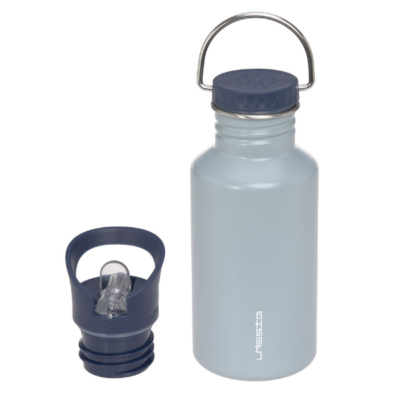 Botella de acero azul claro