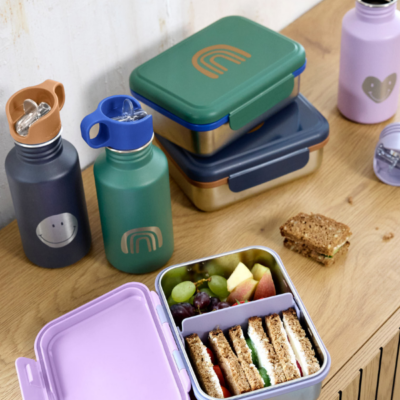 Caja de almuerzo de acero verde arcoiris - Imagen 2