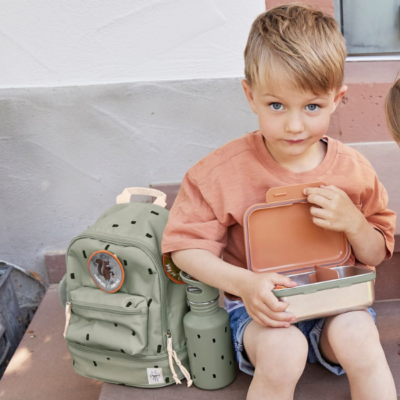 Mini mochila Happy prints verde oliva claro - Imagen 3