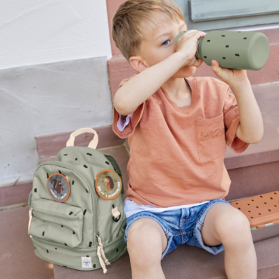 Mini mochila Happy prints verde oliva claro - Imagen 2