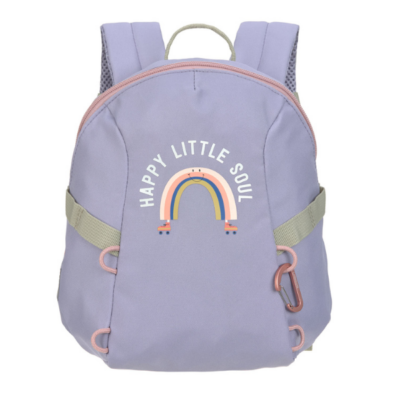 Mochila pequeña arcoiris lila pastel