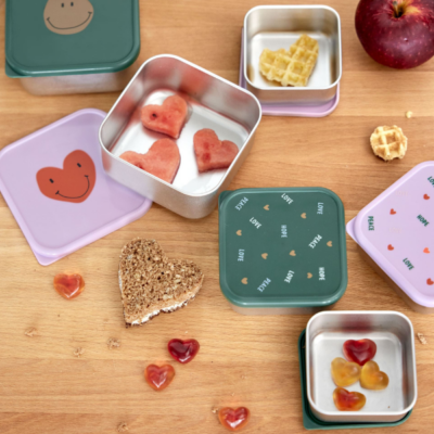 Set de 3 cajitas para alimentos Smile green - Imagen 3