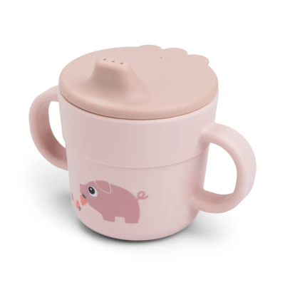 Taza para niños con asas Tiny Farm Rosa