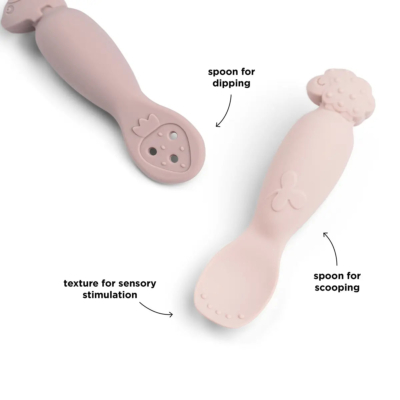Set de 2 cucharas de aprendizaje Tiny Farm Rosa - Imagen 3