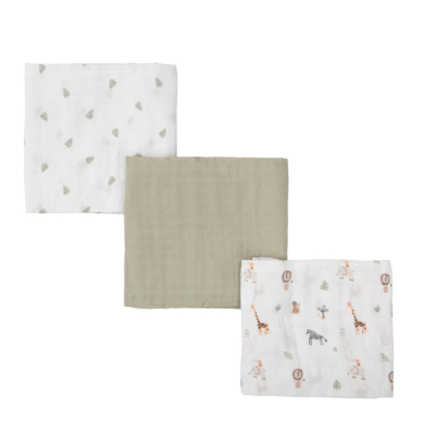 Pack de 3 muselinas de algodón Safari - Imagen 2