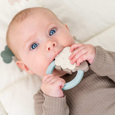 Mordedor de silicona Tiny Farm Azul - Imagen 2