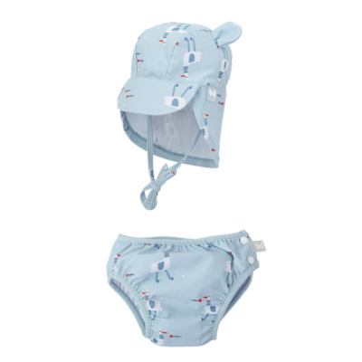 Conjunto de bañador pañal y gorra Gavina 3-9 meses