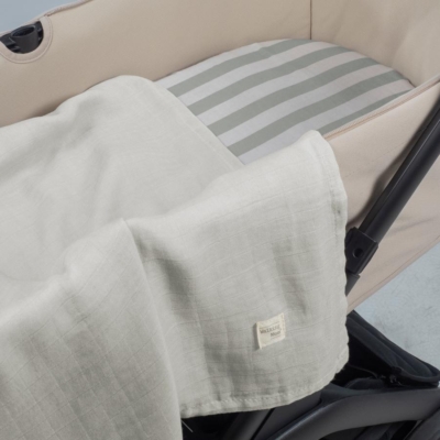 Set de Sábana bajera ajustable para capazo + muselina Sintra Verde - Imagen 4