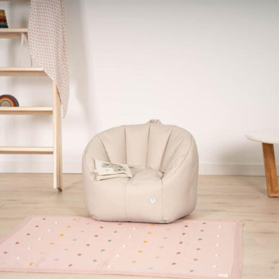 Sillón Puff infantil desenfundable beige - Imagen 4