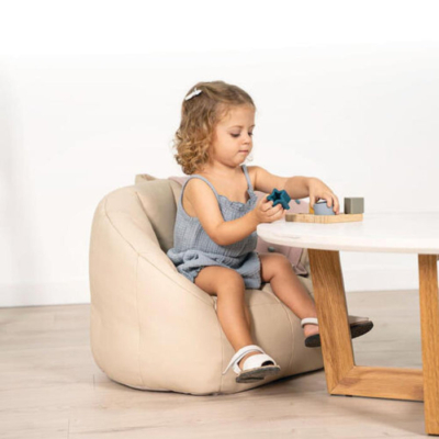 Sillón Puff infantil desenfundable beige - Imagen 3