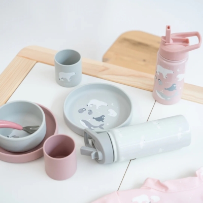 Botella térmica con pajita 350ml. Polaris Gris - Imagen 2