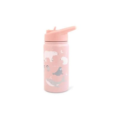 Botella térmica con pajita 350ml. Polaris Rosa