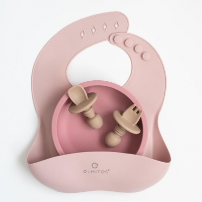 Set de alimentación 4 Piezas de silicona rosa - Imagen 3