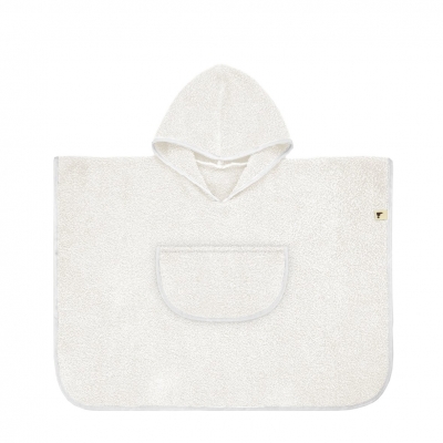 Poncho S 6-24 meses 45cm. plain ecru