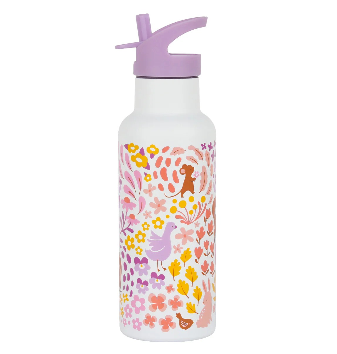 imgi_114_DBSXFG93-LR-1-XL-Stainless-steel-drink-bottle-Flower-garden Botella de acero térmica 500ml. Flores - Imagen 1