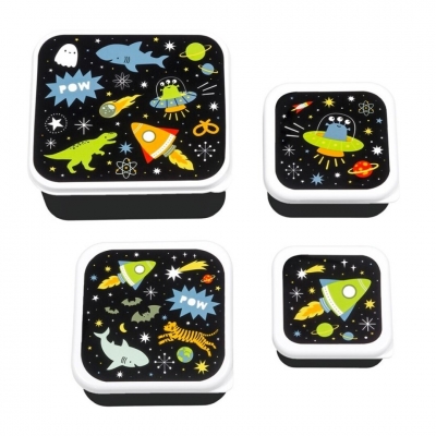 Set de 4 cajitas para alimentos Galaxy