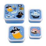 Set de 4 cajitas para alimentos Piratas