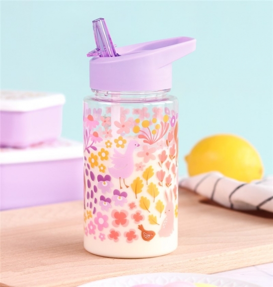 Botella infantil con caña Flores - Imagen 3