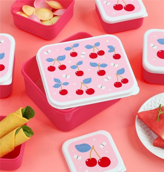 Set de 4 cajitas para alimentos Cerezas - Imagen 3