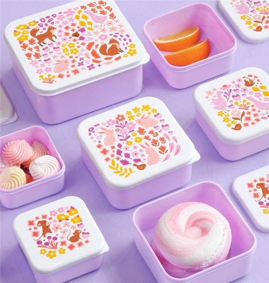 Set de 4 cajitas para alimentos Flores - Imagen 3