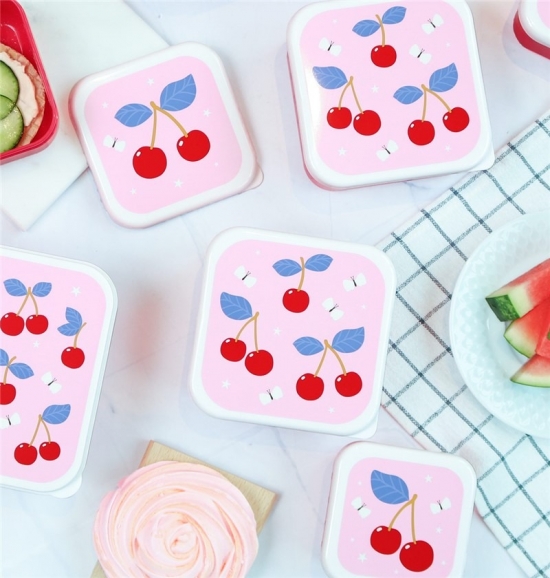 Set de 4 cajitas para alimentos Cerezas - Imagen 4