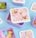 Set de 4 cajitas para alimentos Flores - Imagen 4