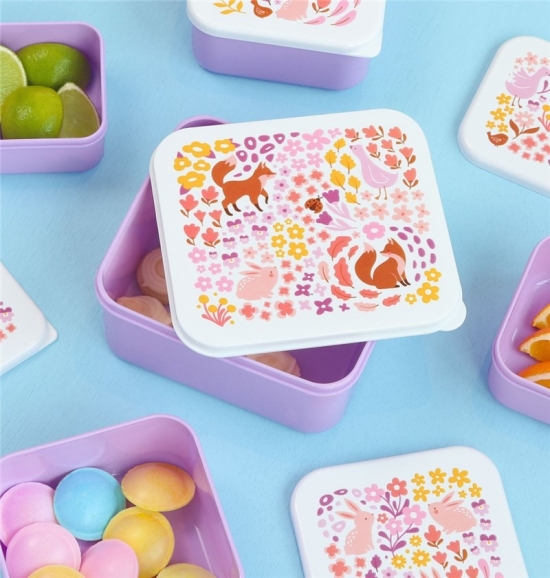 Set de 4 cajitas para alimentos Flores - Imagen 4