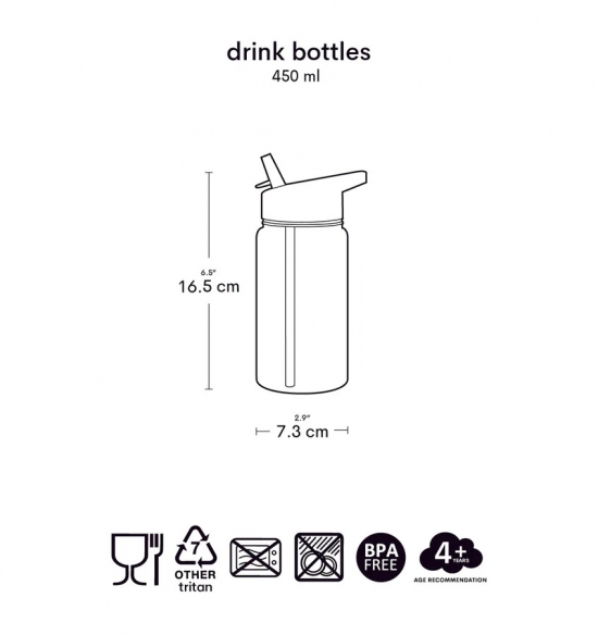 Botella infantil con caña Unicornios - Imagen 5