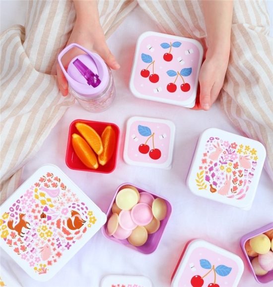 Set de 4 cajitas para alimentos Cerezas - Imagen 2