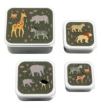 Set de 4 cajitas para alimentos Savanna