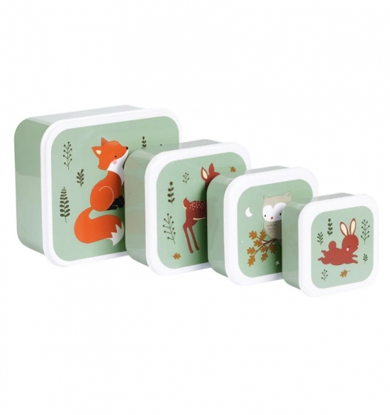 Set de 4 cajitas para alimentos Zorro - Imagen 3