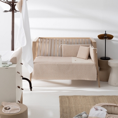 Colcha con protector para cuna de 60 Rustic rosa - Imagen 2