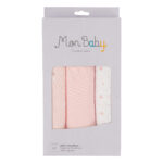 Pack de 3 muselinas de algodón stars rosa