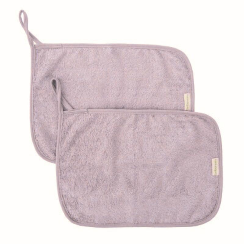 Diseño sin título (1) Pack de 2 toallas guardería con colgador 25x35cm Lila - Imagen 1