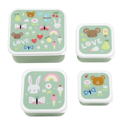 Set de 4 cajitas para alimentos Joy