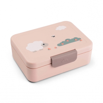 Caja de almuerzo con separador Tiny farm Rosa