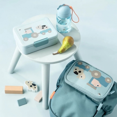 Caja de almuerzo con separador Tiny farm Azul - Imagen 2