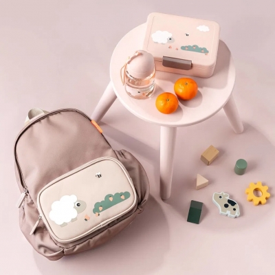 Caja de almuerzo con separador Tiny farm Rosa - Imagen 2