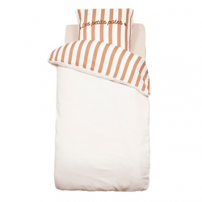 Funda nórdica infantil de cama Rayas Beige - Imagen 2