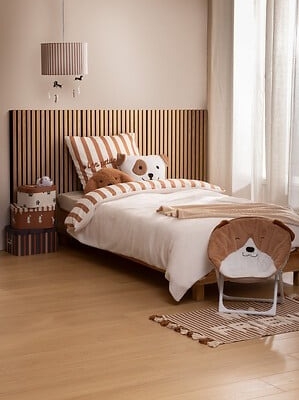 Funda nórdica infantil de cama Rayas Beige - Imagen 3