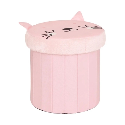 Puf infantil plegable Cat Rosa