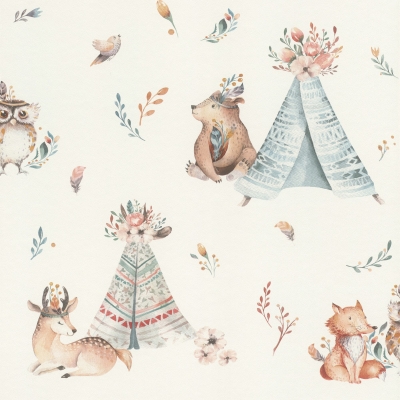 Papel pintado tribus del bosque azul