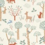 Papel pintado bosque infantil retro